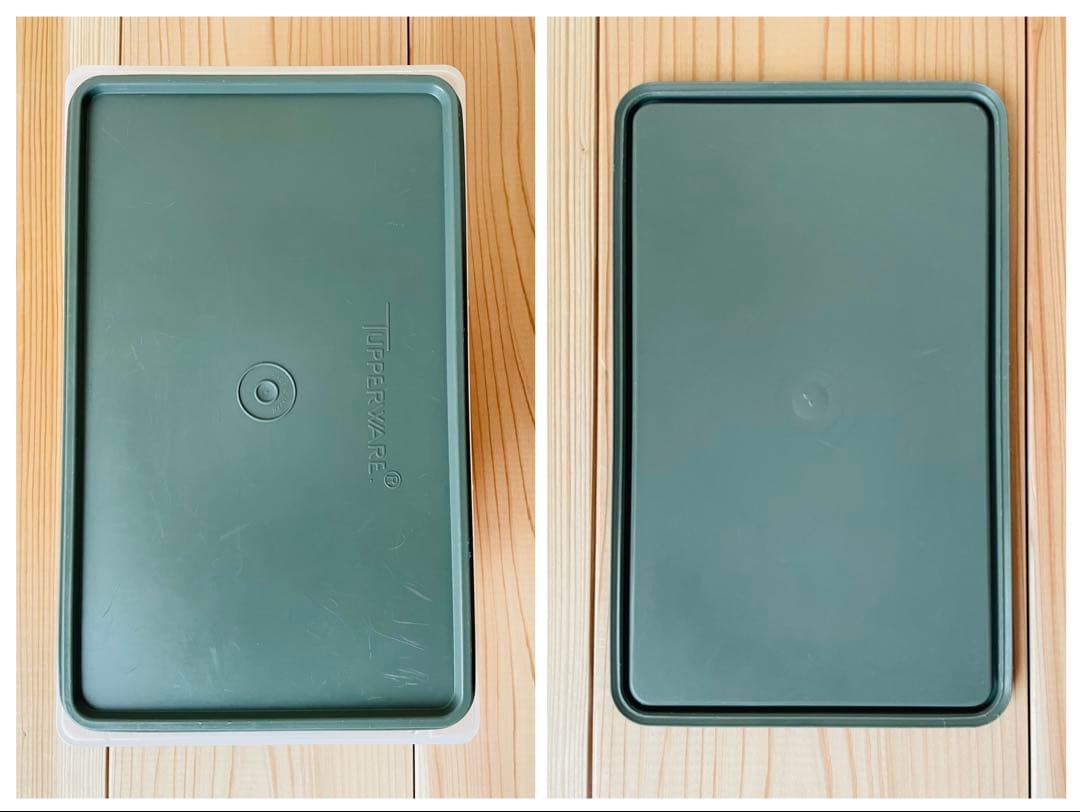 4個セット/タッパーウェア/キッチンキーパー/ライスキーパー/米びつ/深緑