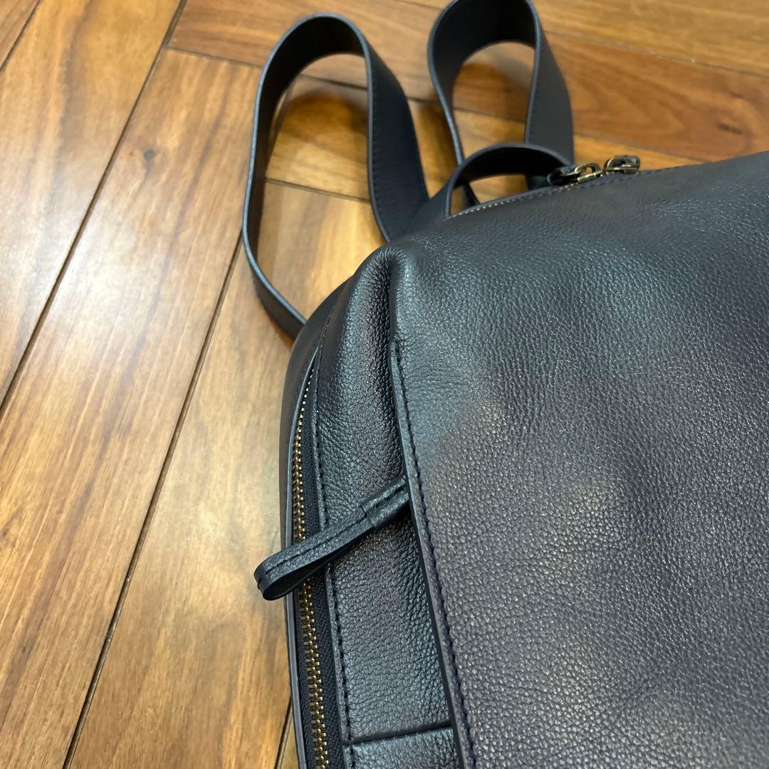 美品　motherhouse マザーハウス カゼマトウ　リュック ネイビーレザー