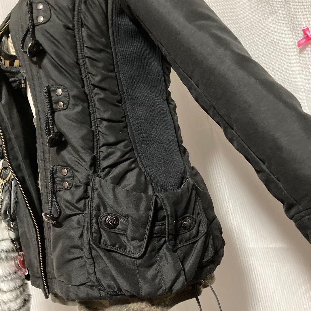 y2k 平成ギャル お兄系 グランジ パンク ファー付きミリタリージャケット