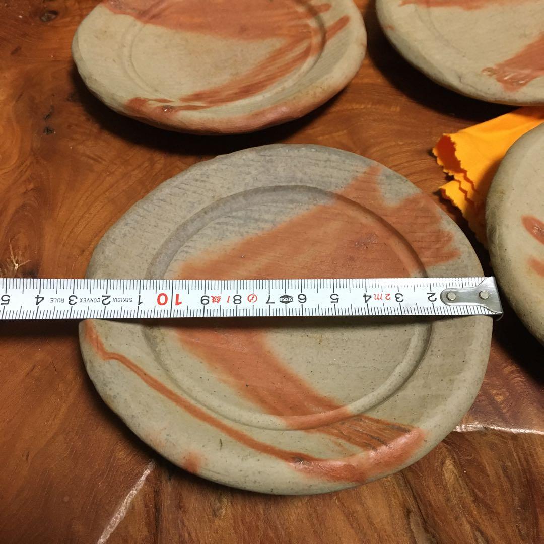 備前焼 緋襷 たたき皿 タタキ皿 5客揃 共箱 共布 | 激安通販のイーサプライ