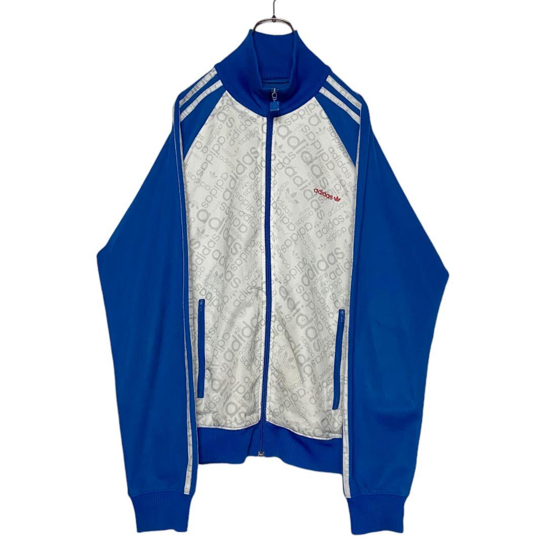 00s USA古着 アディダス トラックジャケット 青✕白 L ジャージ y2k