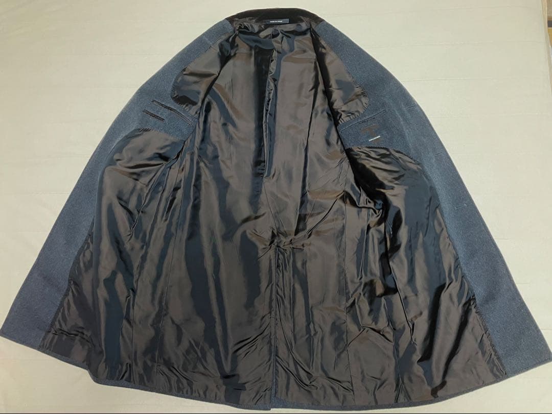TAGLIATORE ウールカシミヤ 3Bチェスターコート ダークグレー 52