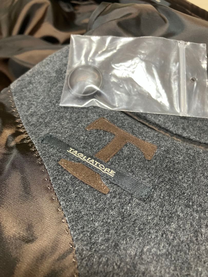 TAGLIATORE ウールカシミヤ 3Bチェスターコート ダークグレー 52