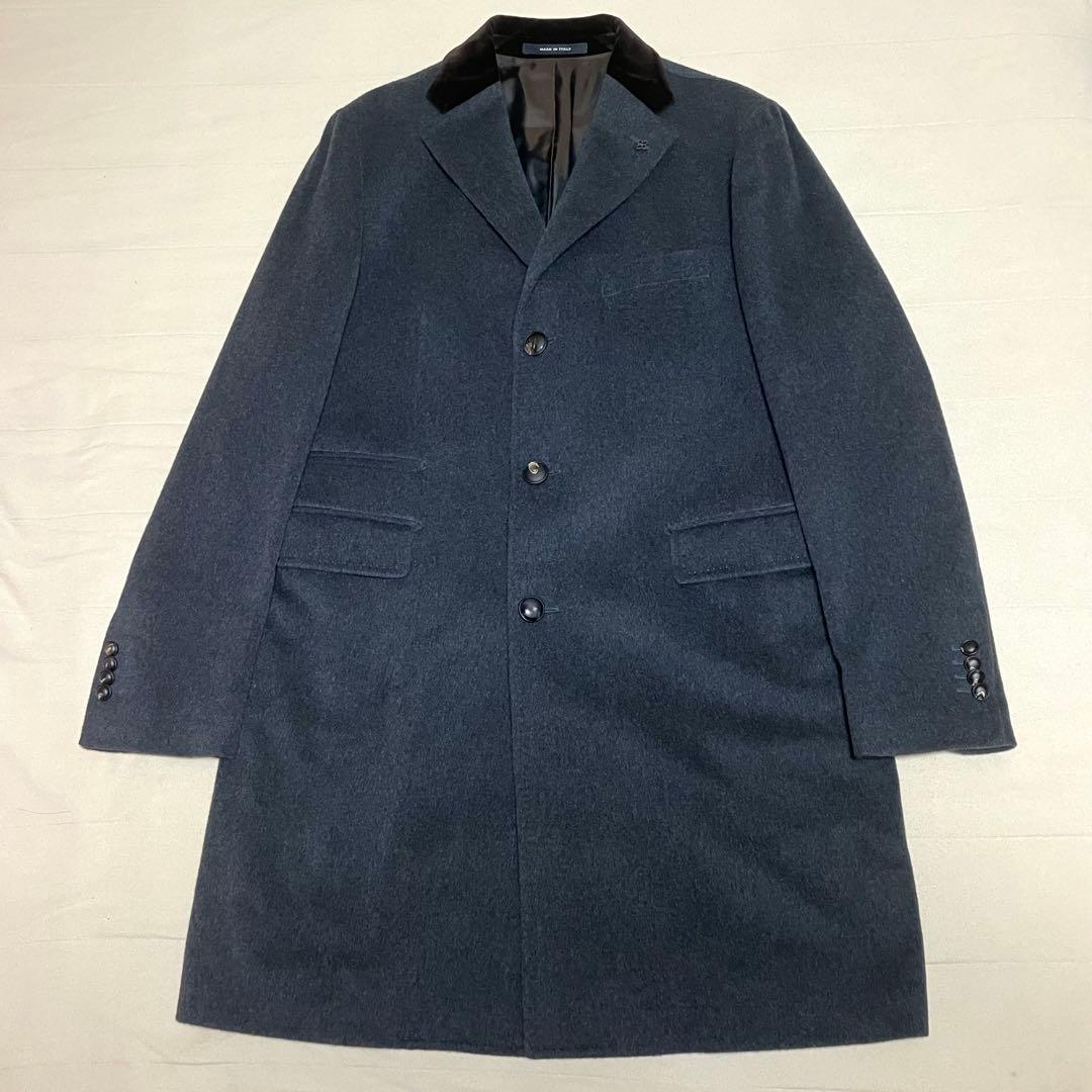 TAGLIATORE ウールカシミヤ 3Bチェスターコート ダークグレー 52