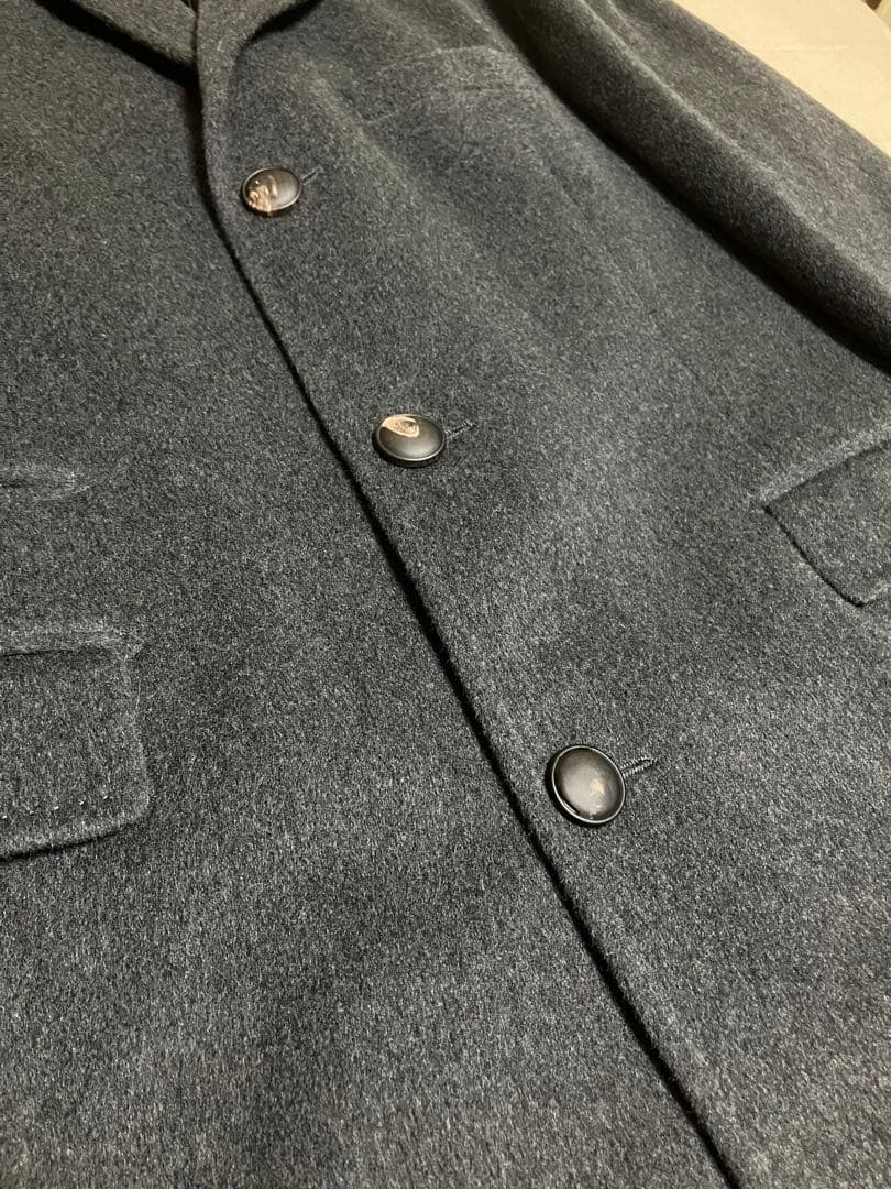 TAGLIATORE ウールカシミヤ 3Bチェスターコート ダークグレー 52