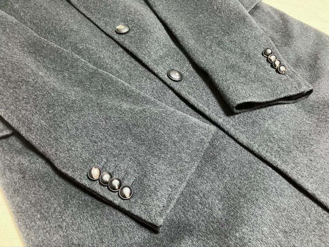 TAGLIATORE ウールカシミヤ 3Bチェスターコート ダークグレー 52