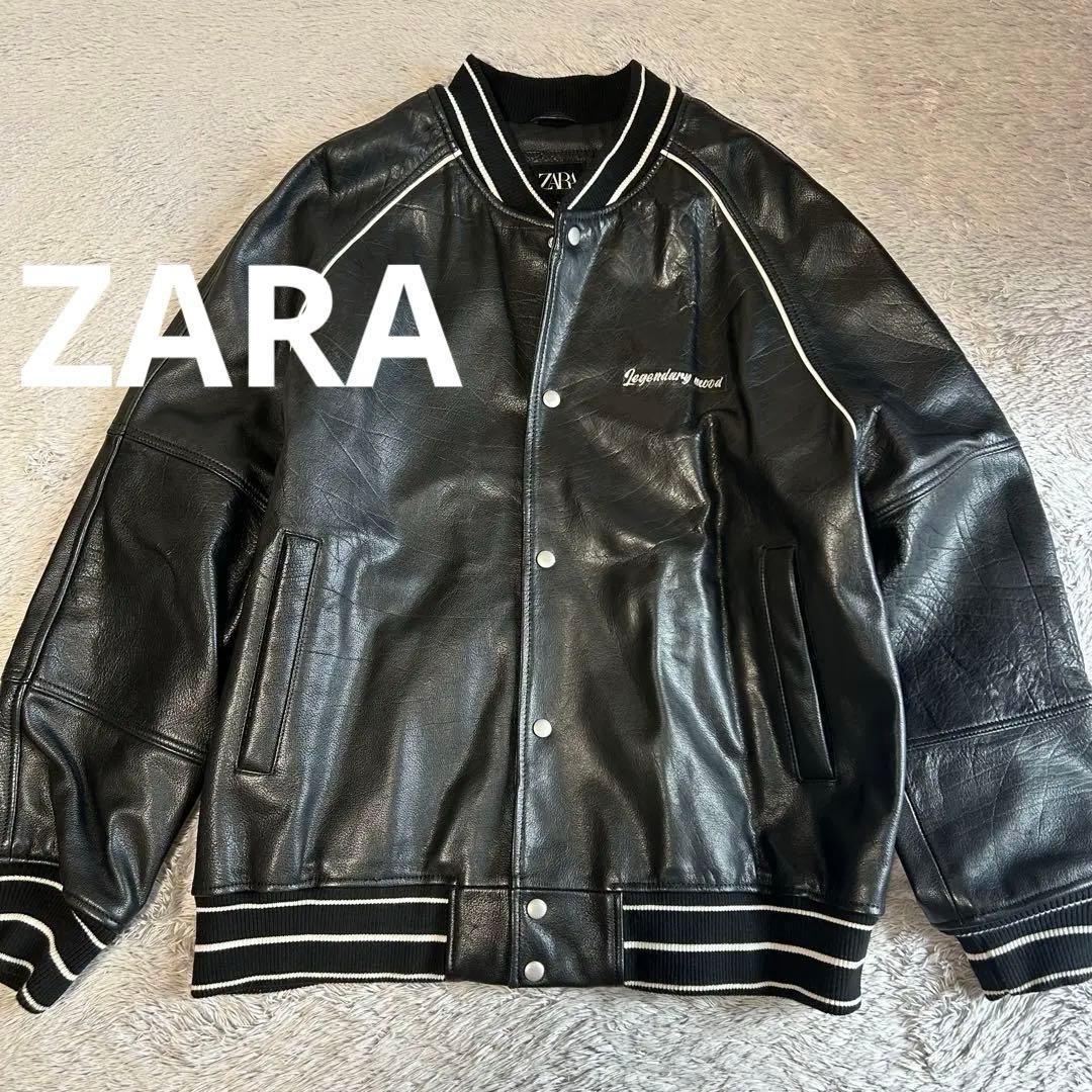 が*ん様 ZARA ザラ レザーボンバージャケット レザースタジャン 水牛革