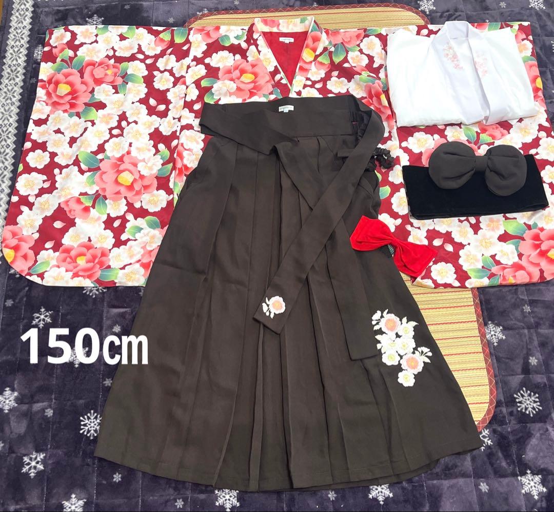 キャサリンコテージ　袴　150センチ　椿　5点セット　襦袢　ヘアアクセ付き