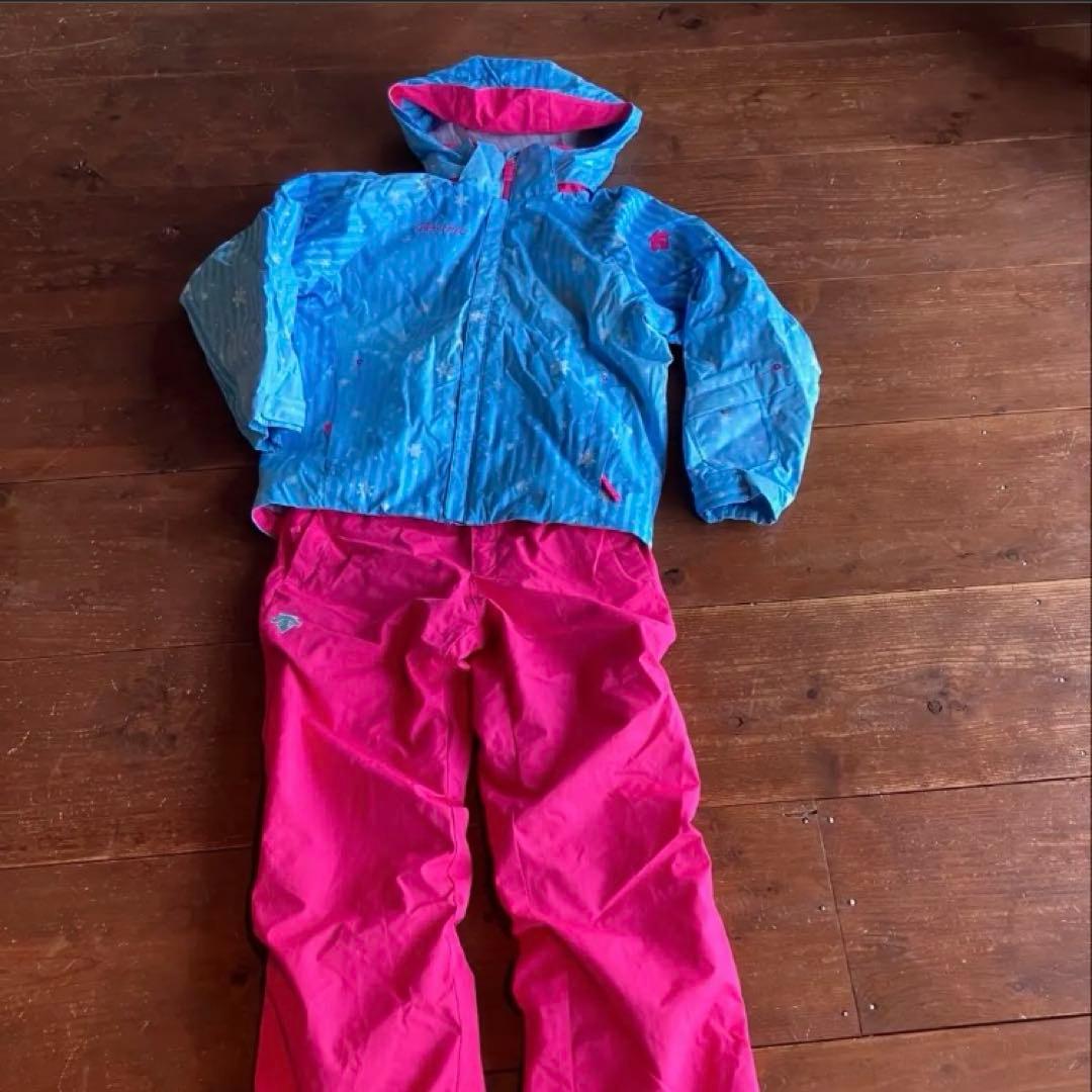 DESCENTE デサント　子供用スキーウェア上下セット　水色×ピンク　ジュニア