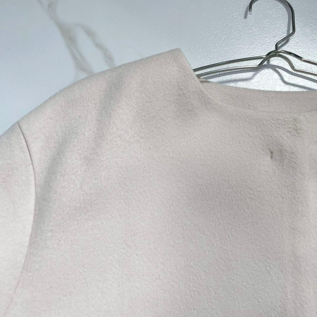 美品 23AW サイズ44✨23区 ウールカシミヤビーバーノーカラー コート 白