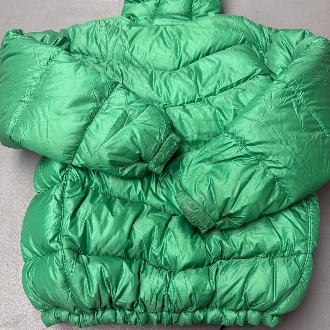 00s Columbia 2tone グリーン　ダウンジャケット　tech ロゴ