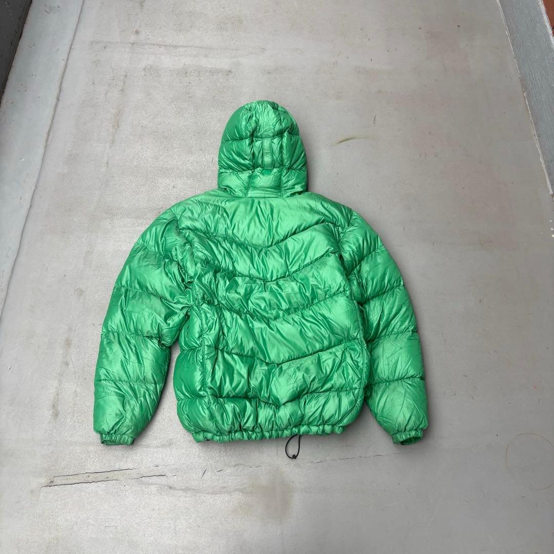 00s Columbia 2tone グリーン　ダウンジャケット　tech ロゴ