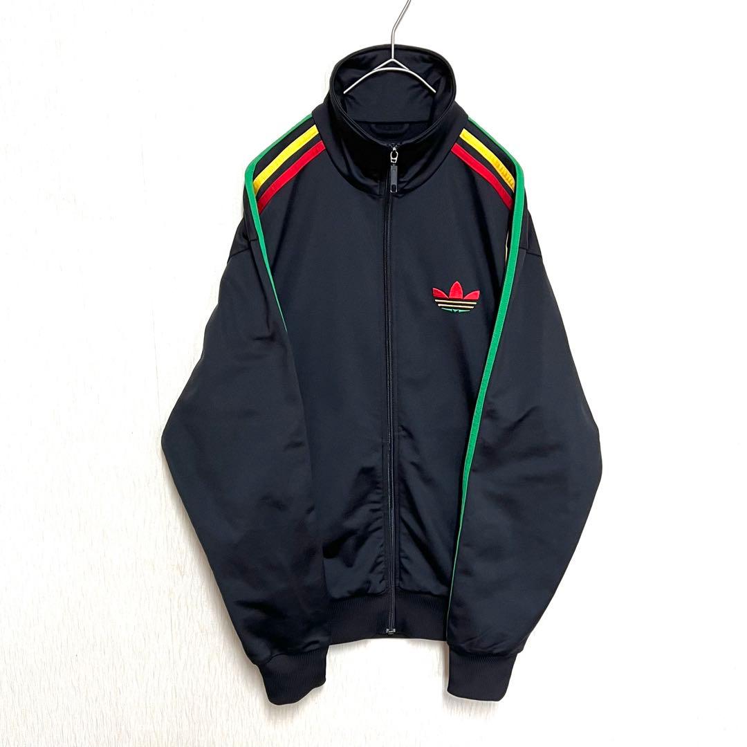【希少‼️】美品 adidas ファイヤーバードジャージ M 黒 ラスタ 古着
