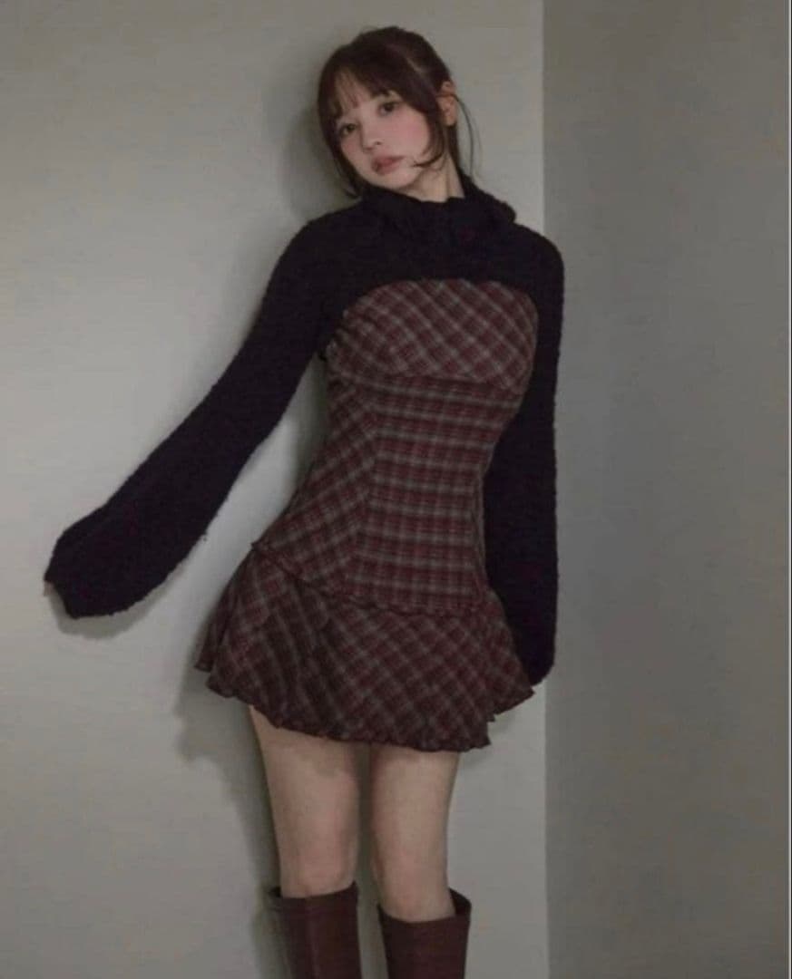 ワンピース andmary Lulu check set mini dress