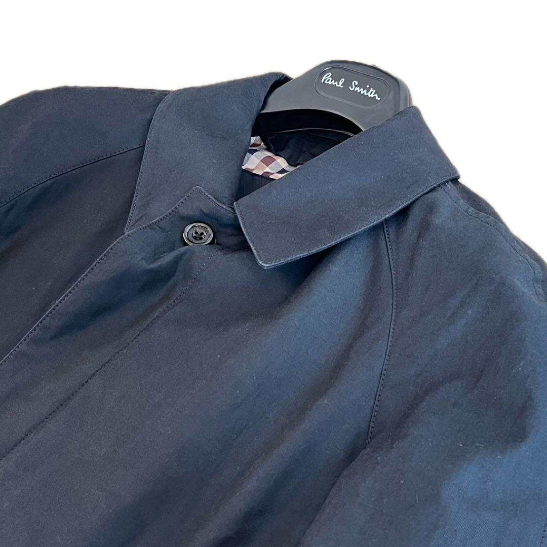 ✨現行✨アクアスキュータム ロンドン ステンカラーコート クラブチェック 黒38