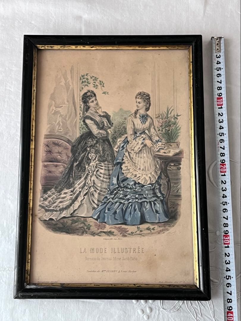 【美品】アンティーク LA MODE ILLUSTRÉE 黒フレーム[3673]