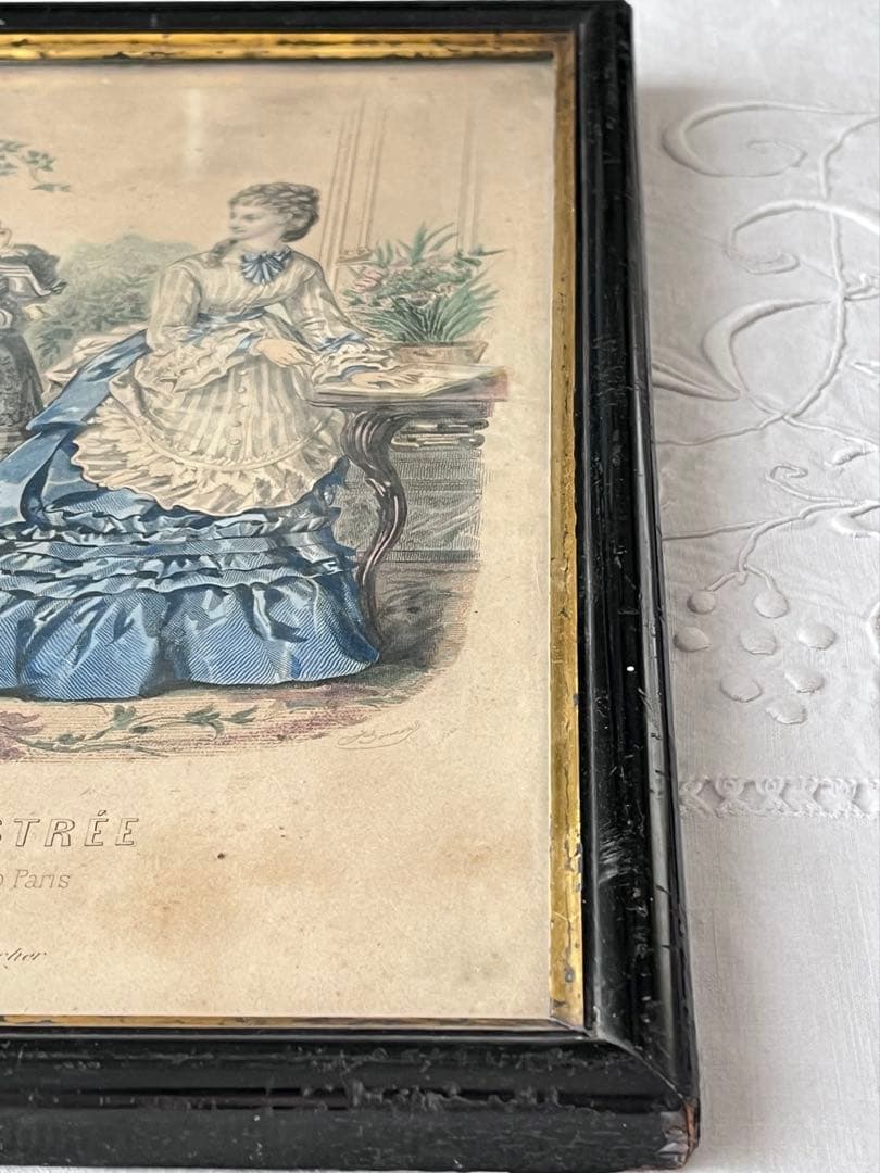 【美品】アンティーク LA MODE ILLUSTRÉE 黒フレーム[3673]