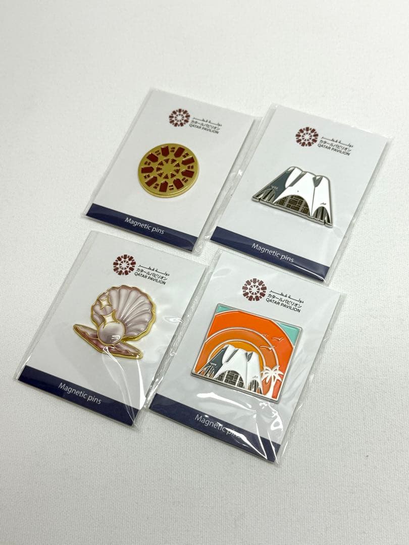 大阪万博 カタールパビリオン 限定 マグネットピンバッジ ピンズ 4種