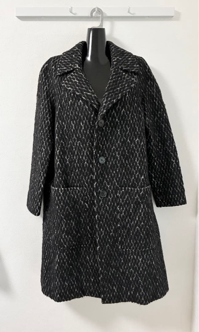 SAINT LAURENT ウール アルパカ ロングコート 9号相当 イタリア製