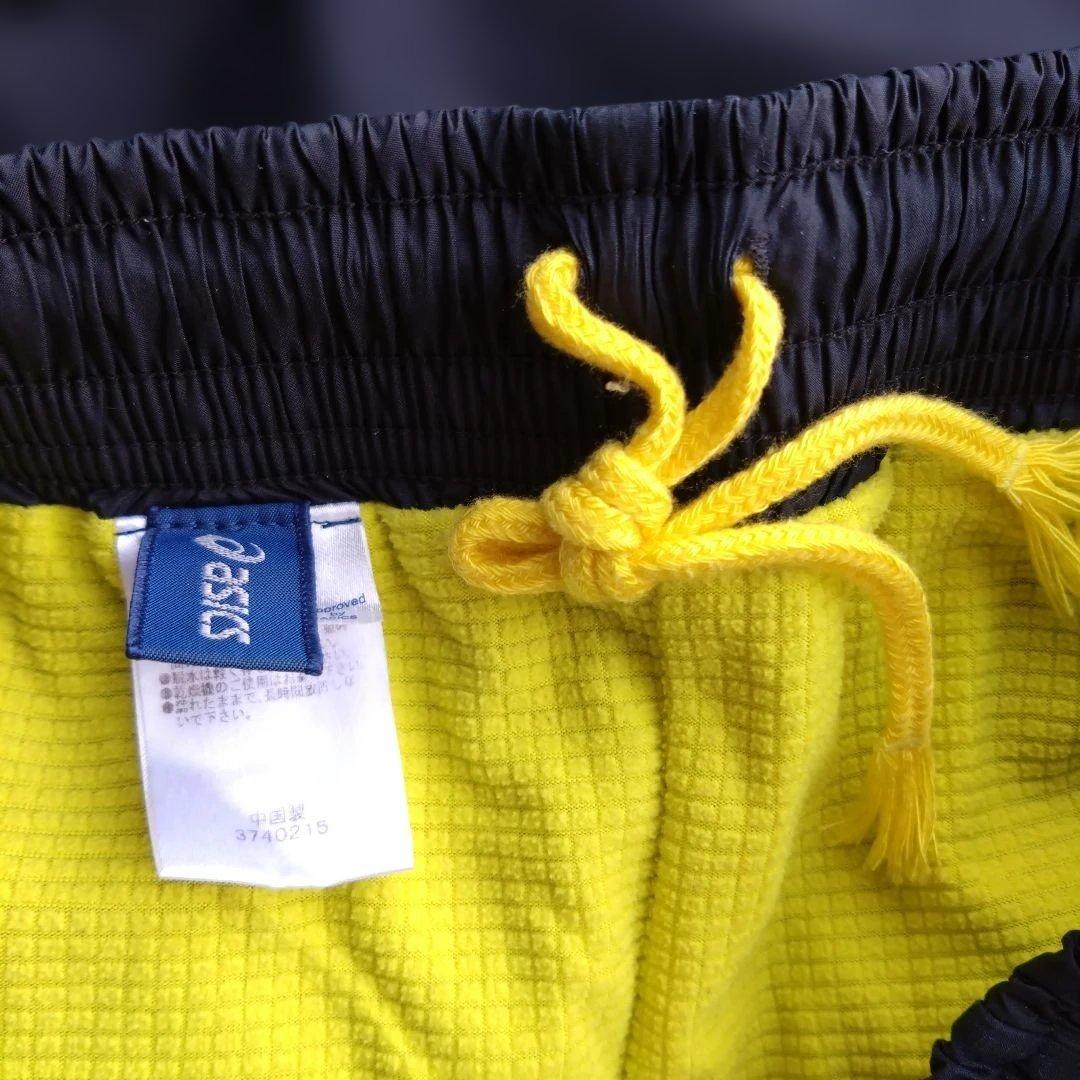 XOsize ASICS 上下中綿入りウィンドブレーカー 青/黒/蛍光黄