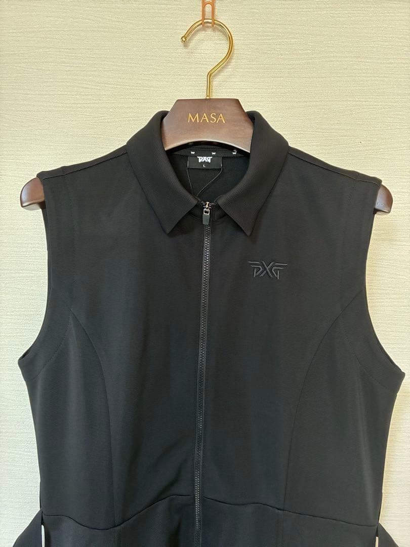 【新品】PXG レディースゴルフノースリーブブワンピース　黒 L