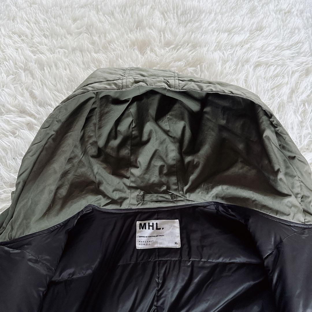 【MHL.】ダウンジャケット モッズコート フード カーキ XLサイズ
