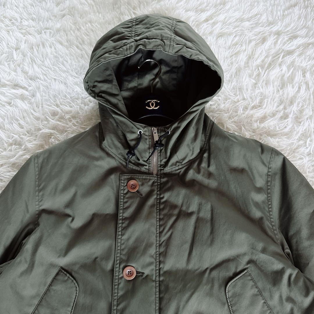 【MHL.】ダウンジャケット モッズコート フード カーキ XLサイズ