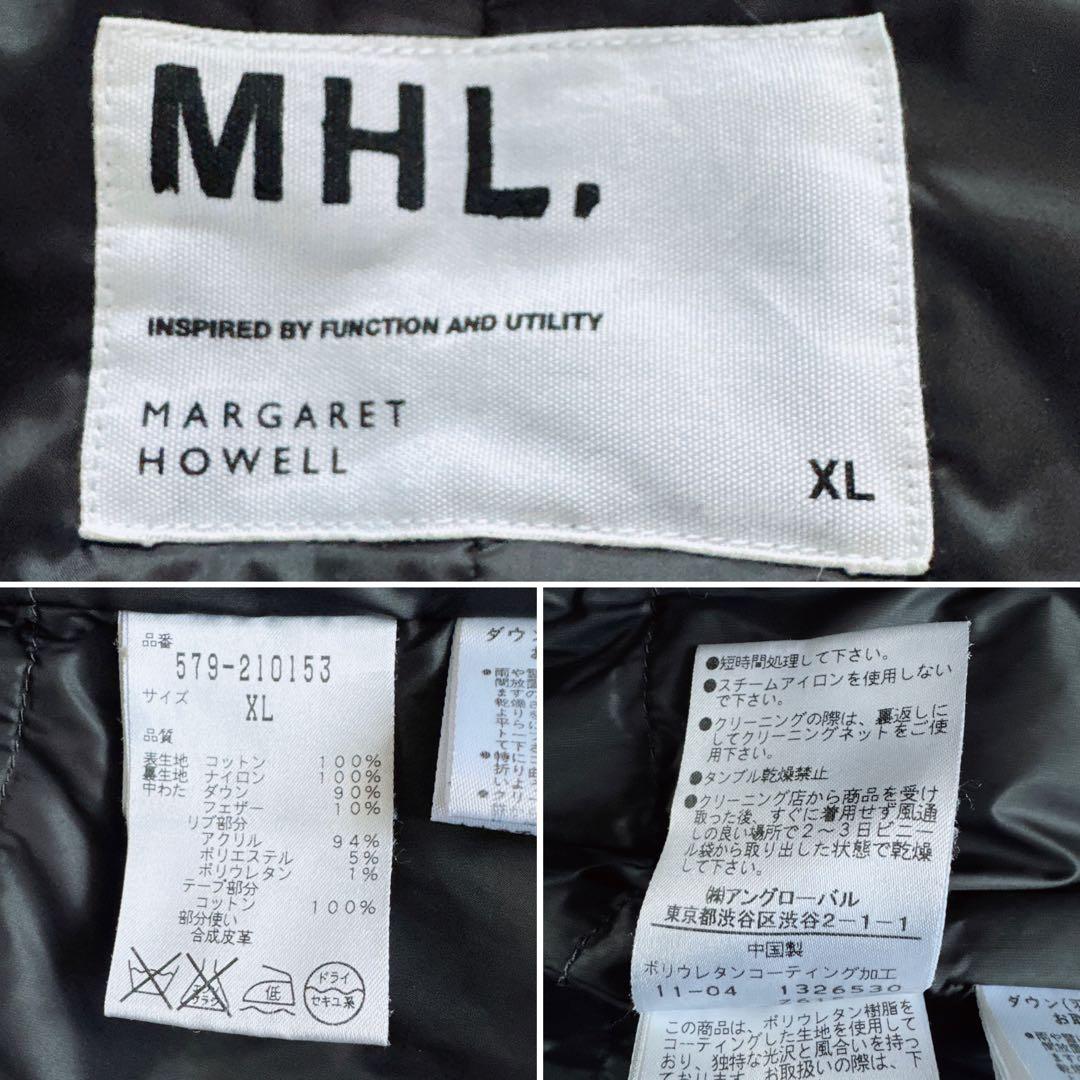 【MHL.】ダウンジャケット モッズコート フード カーキ XLサイズ