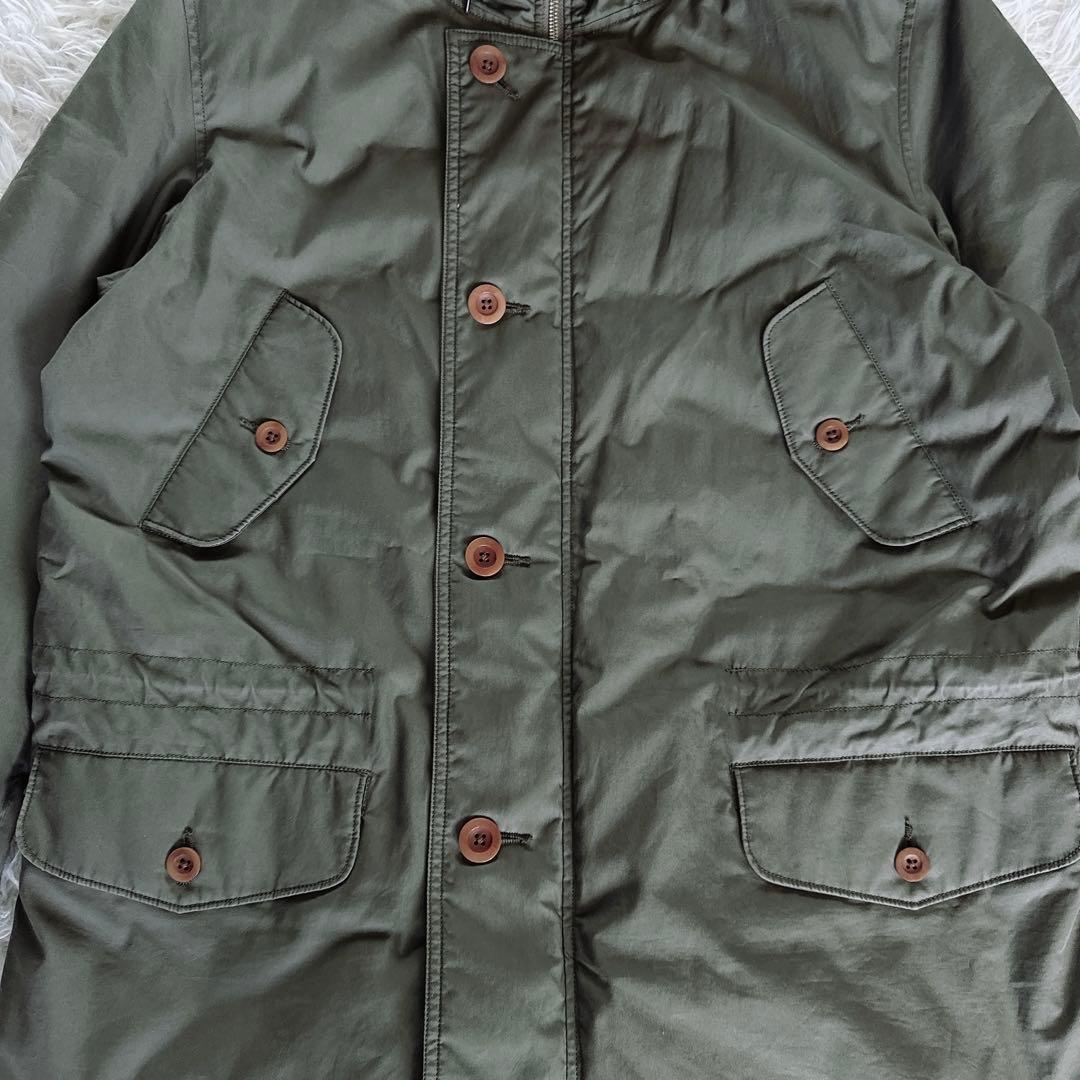 【MHL.】ダウンジャケット モッズコート フード カーキ XLサイズ