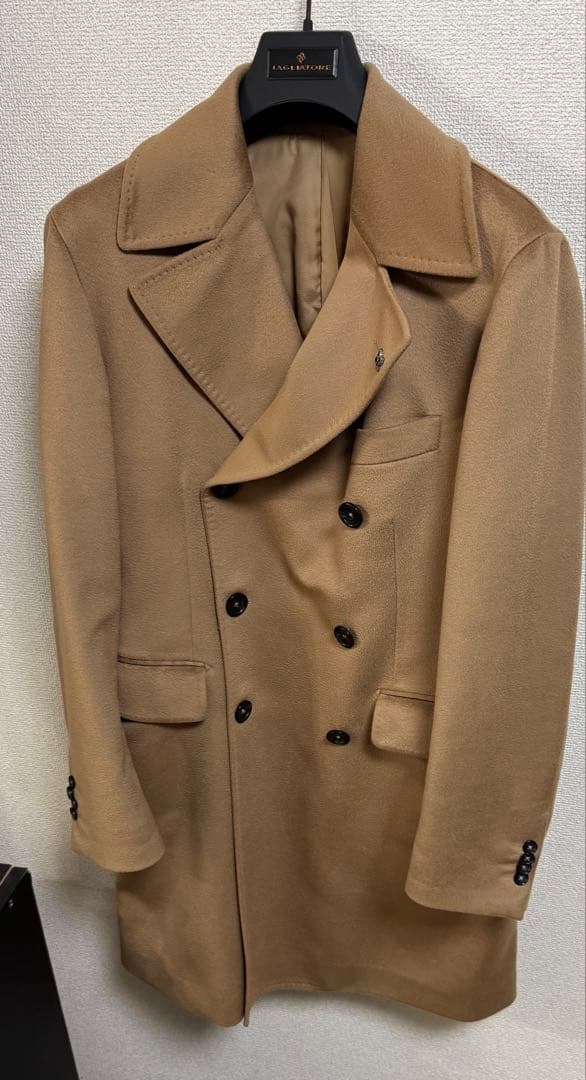 タリアトーレ　ウール　ダブルブレストコート ベージュ　46サイズ