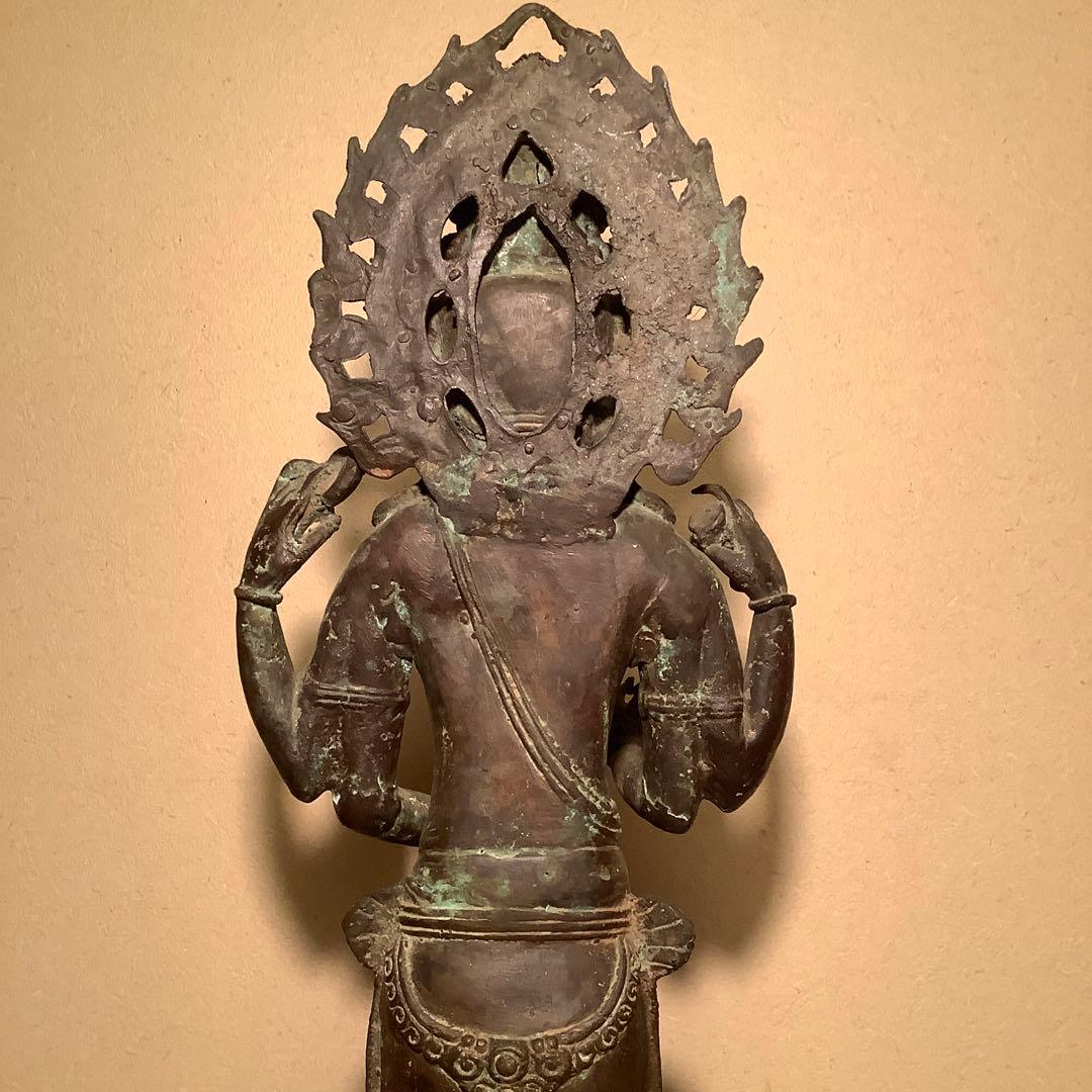 ガンダーラ仏「一面四臂菩薩」クシャーナ朝・マトゥラー美術・エローラ寺院・古銅特大