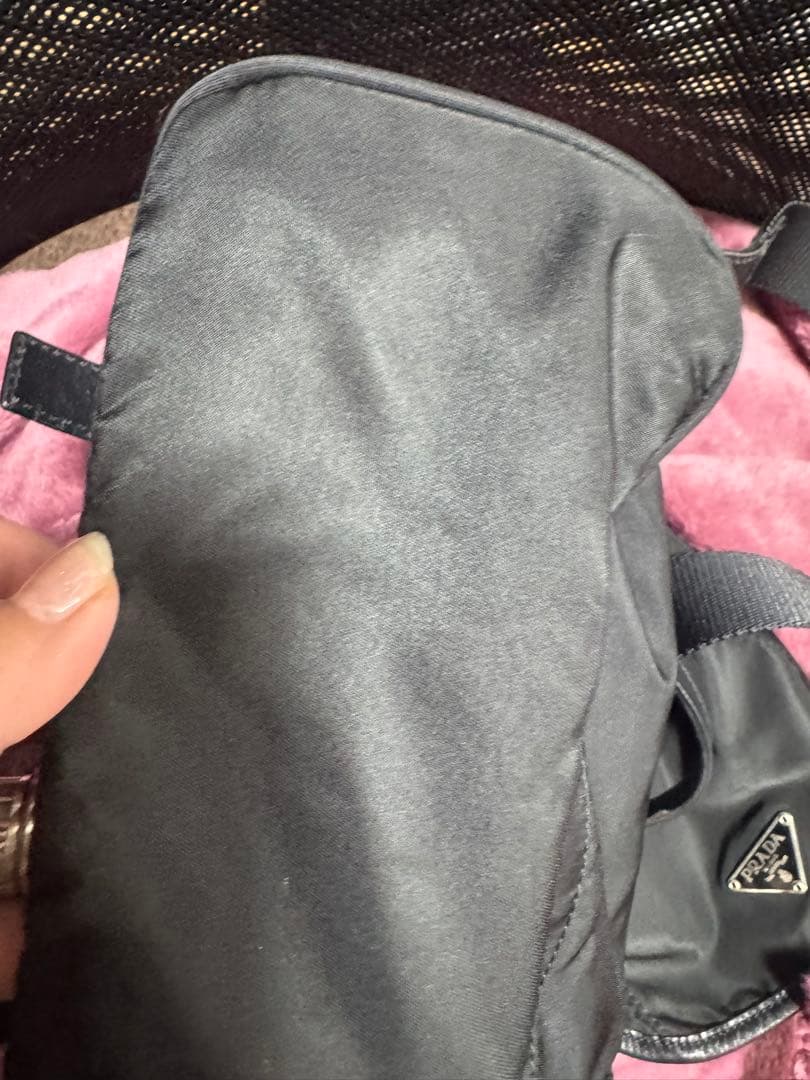 美品　プラダ　PRADA リュック　バックパック　ナイロン　ブラック　黒　ロゴ