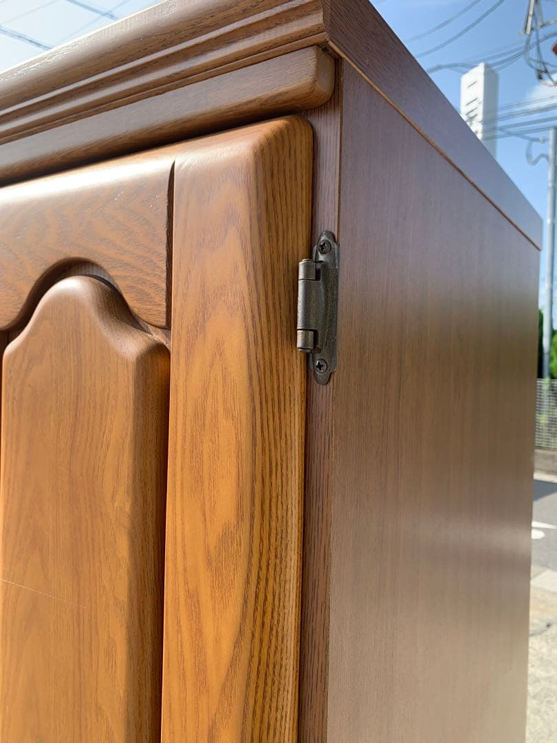 ナチュラルウッド　ワードローブ　鏡付き　(滋賀県内のみ)