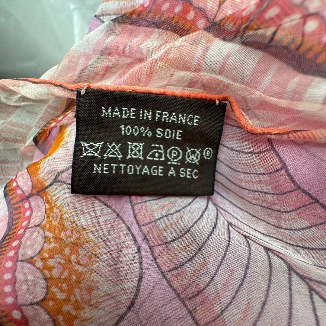 HERMES シルクモスリン ストール ジャングル・ラブ ピンク 60×170