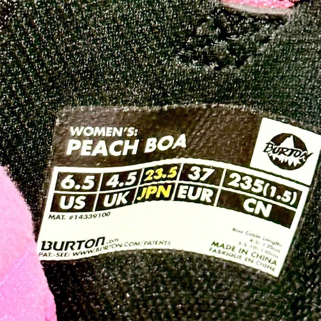 【美品】BURTON PEACH BOA スノボブーツ 23.5cm レディース
