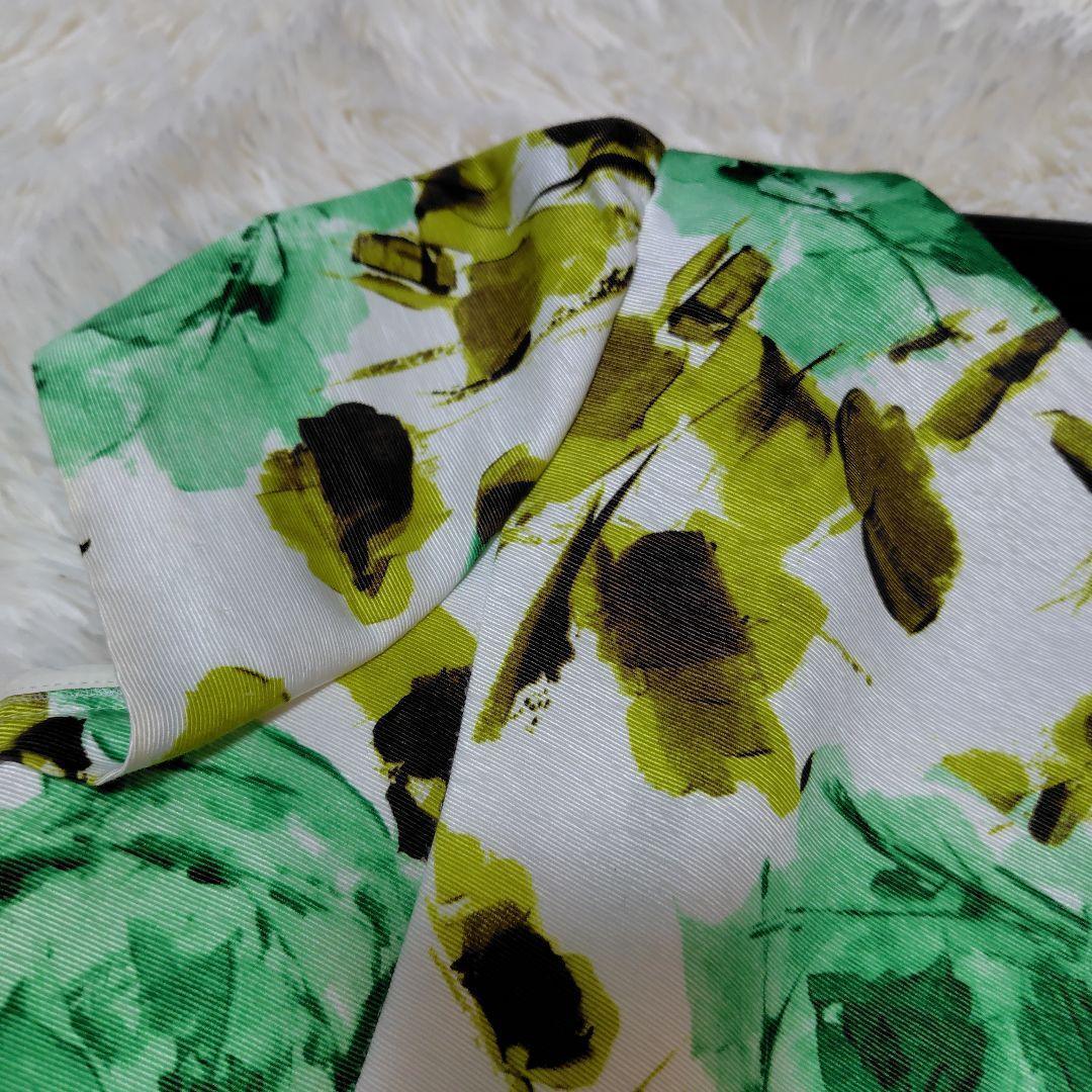 【極美品♡希少L】エムズグレイシー　ローズプリントウエストリボンフレアワンピース