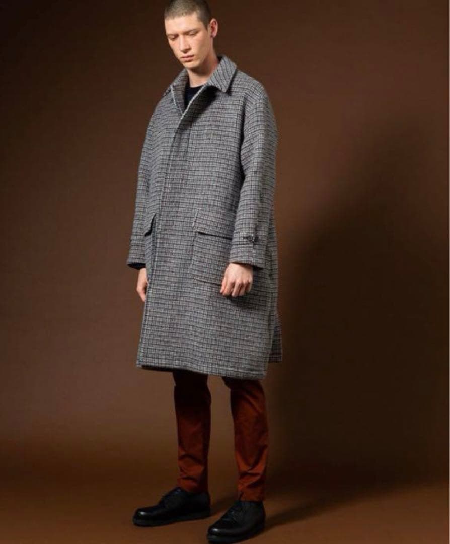 【定価4.1万】UNITED TOKYO チェックダブルフェイスバルカラーコート