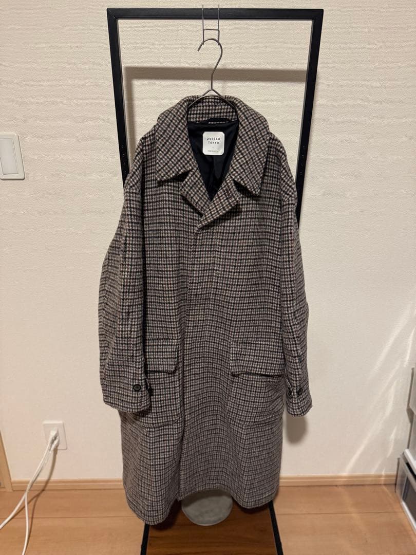 【定価4.1万】UNITED TOKYO チェックダブルフェイスバルカラーコート