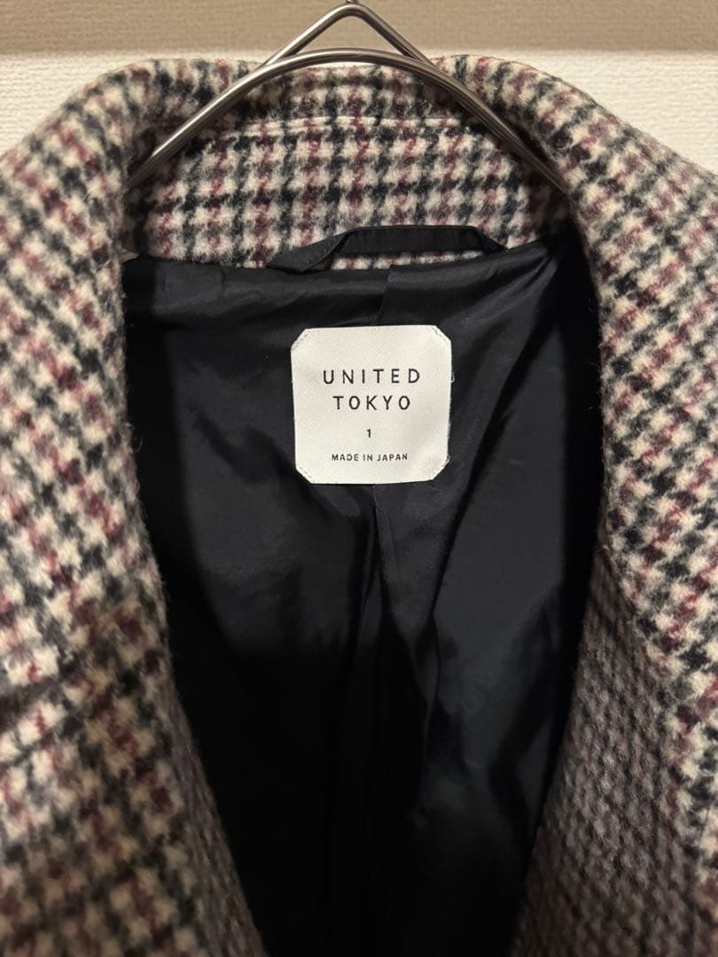 【定価4.1万】UNITED TOKYO チェックダブルフェイスバルカラーコート
