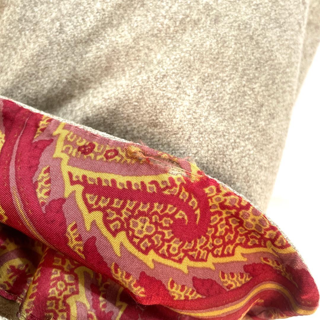 Y249-13 ETRO エトロ ペイズリー裏地 チェスターコート グレー