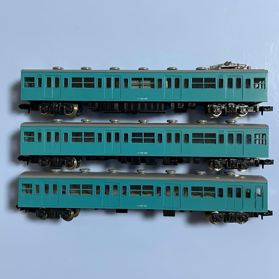 3938】Nゲージ KATO 103系 (スカイブルー色) 3両セット・M車有 - メルカリ