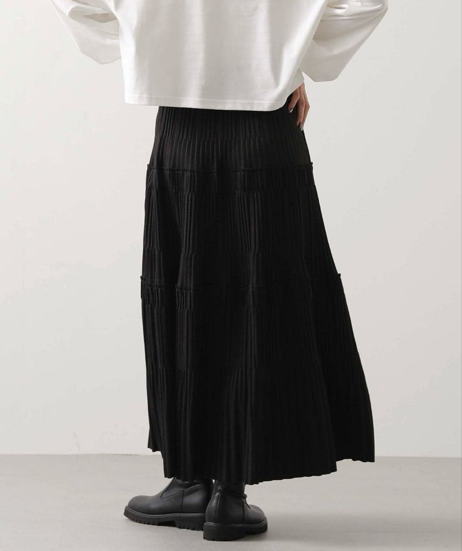 カットティアードプリーツスカート
