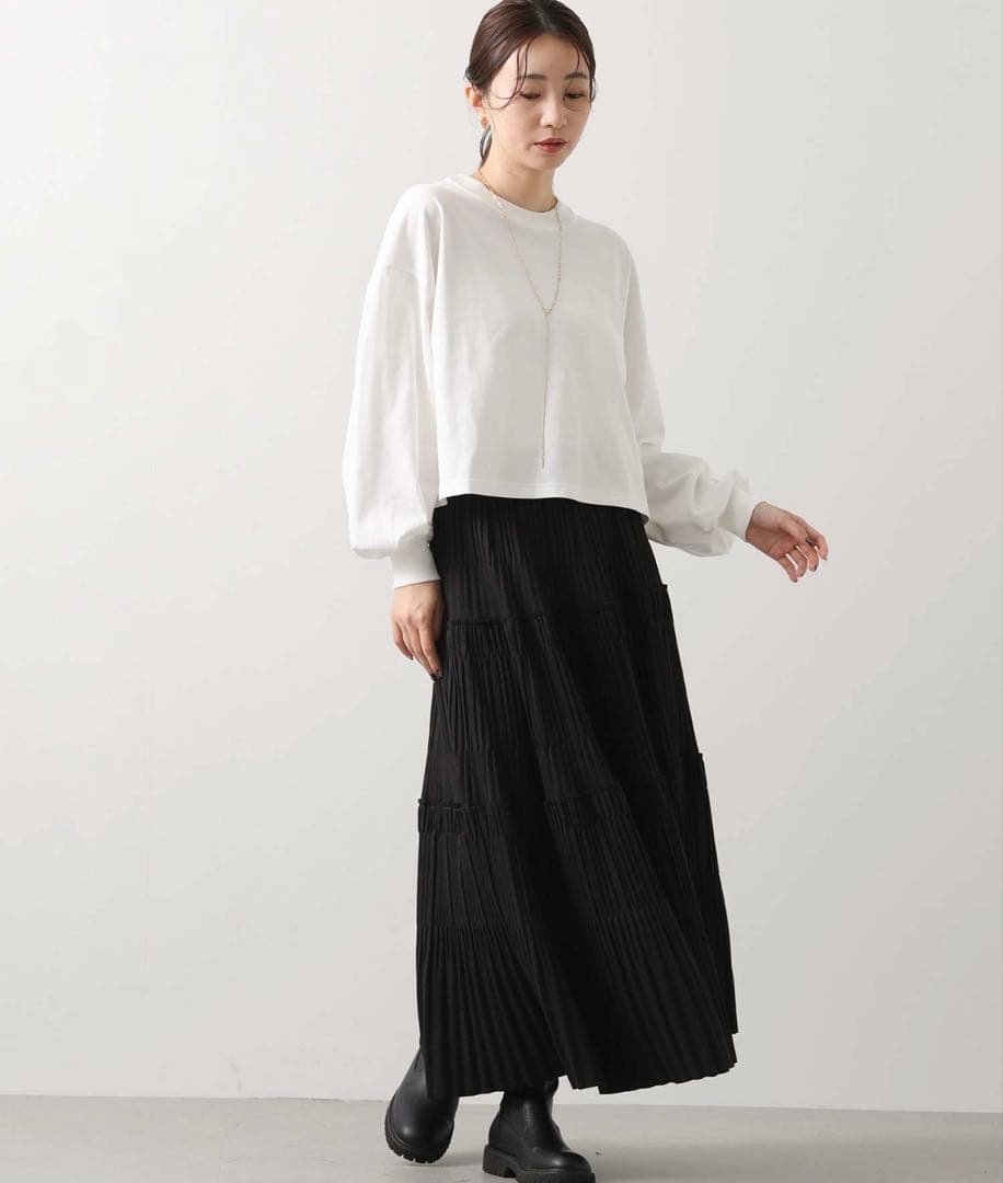 カットティアードプリーツスカート