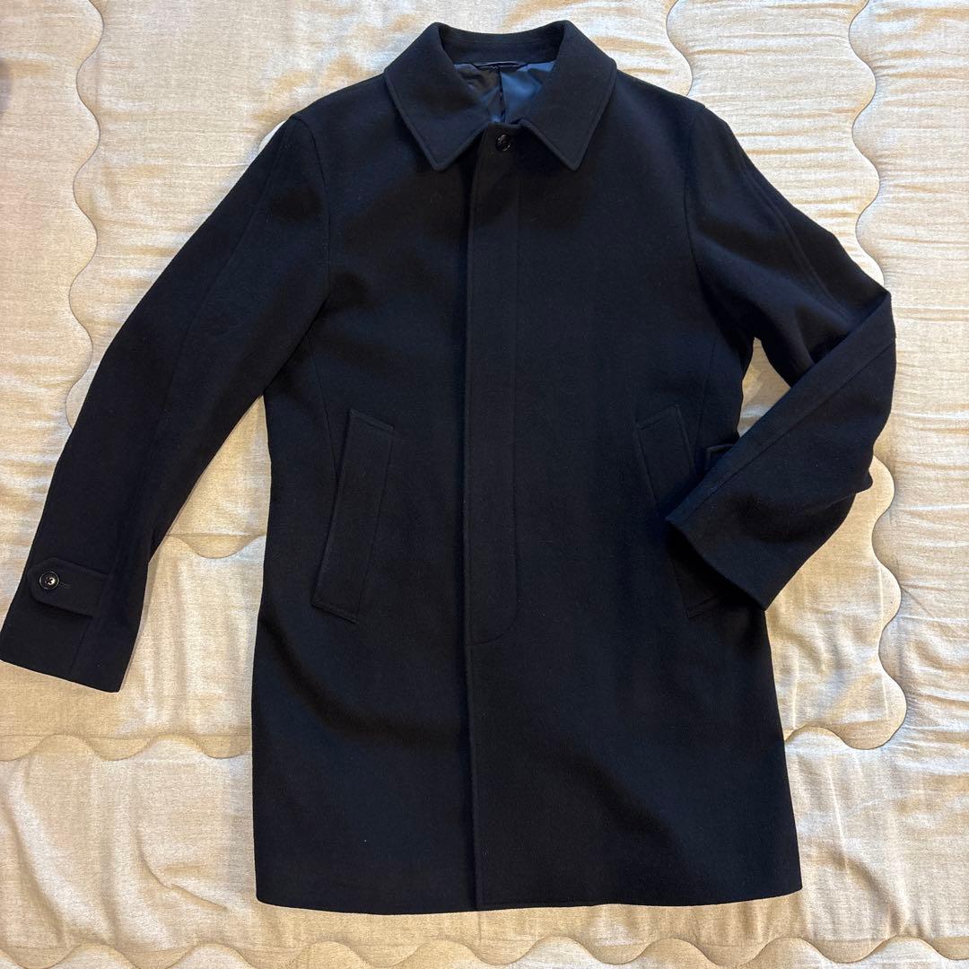 ネイビー ステンカラーコート