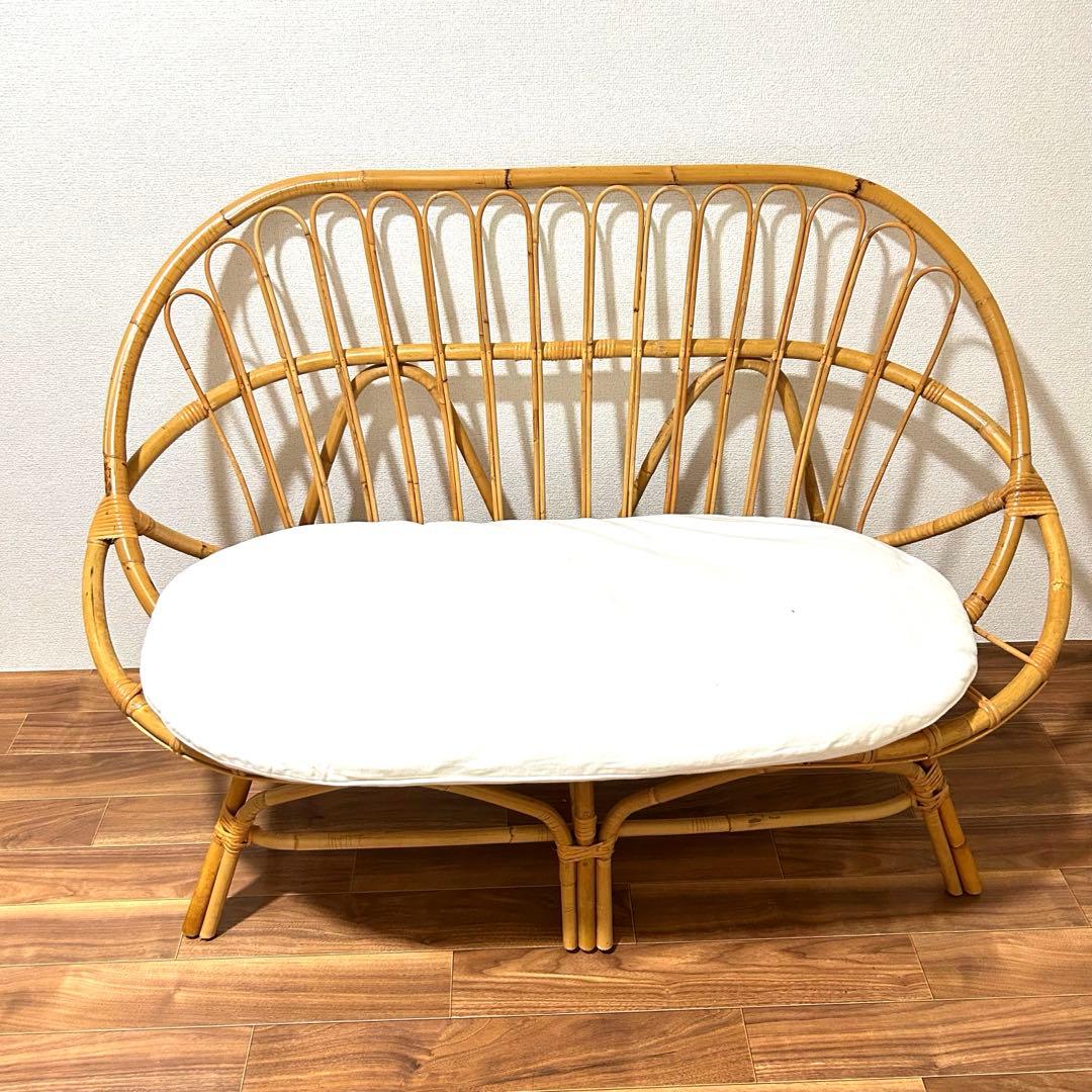 t*6様 【今週まで！】unico ラタンチェア ソファ カージュ ウニコ 2人