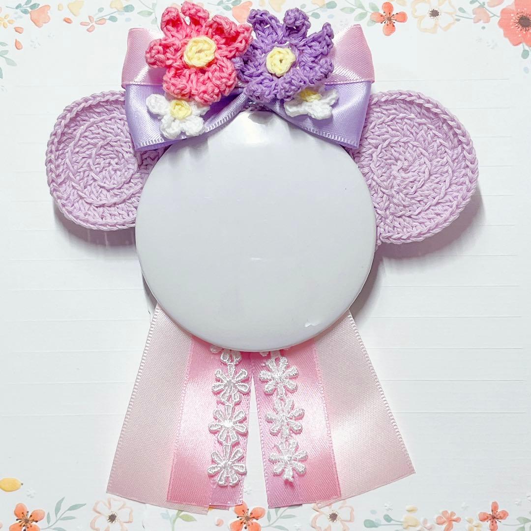 ラプンツェルカチューシャ風バースデーシールロゼット 缶バッジ