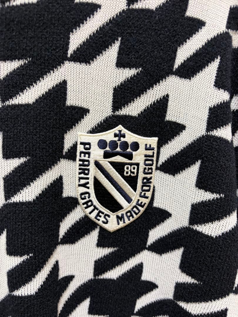 PEARLY GATES ブラック ホワイト　セーター サイズ6 総柄