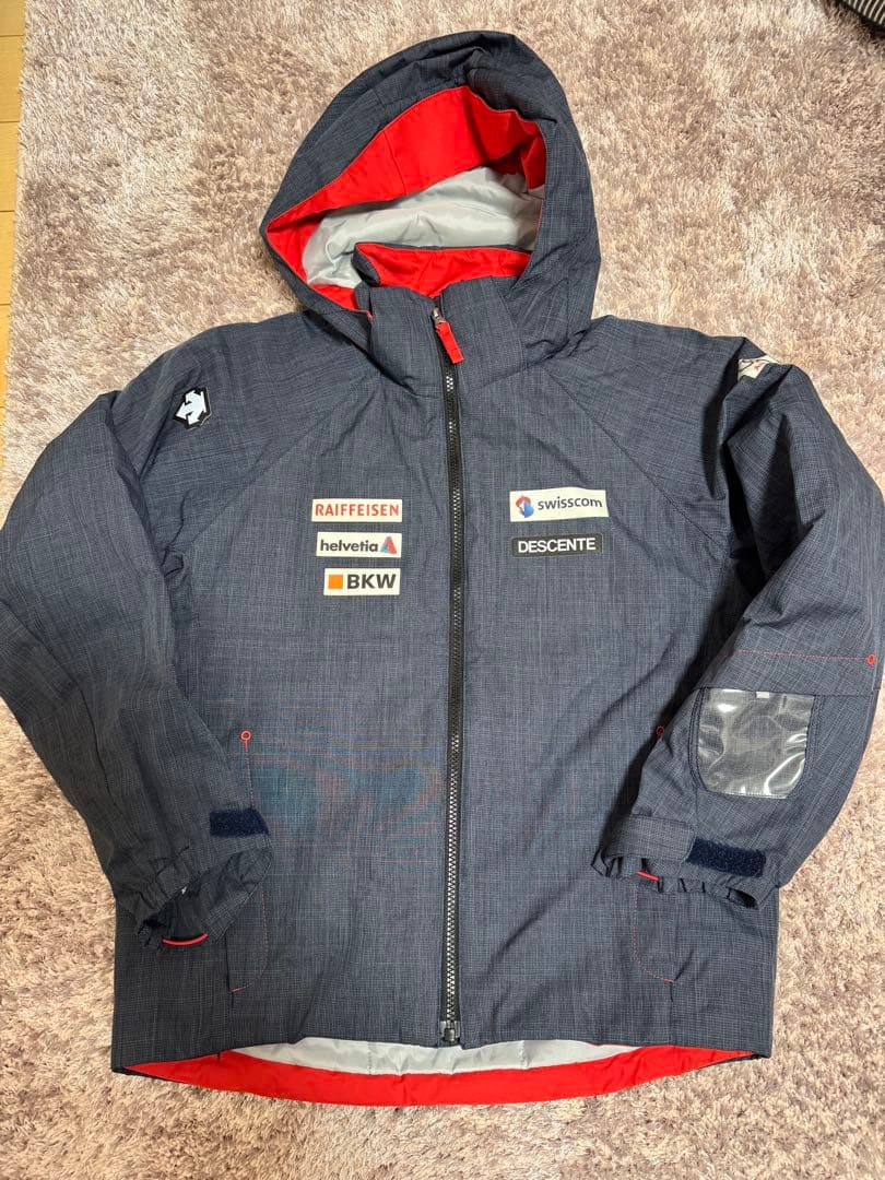 DESCENTE スキーウェア スノボ 子供用 150 ネイビー/レッド 上下