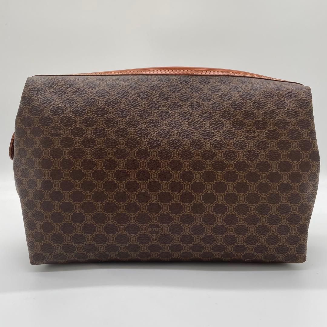 【極美品】セリーヌ　マカダム柄　ポーチ　PVC レザー　ヴィンテージ　ロゴ刻印