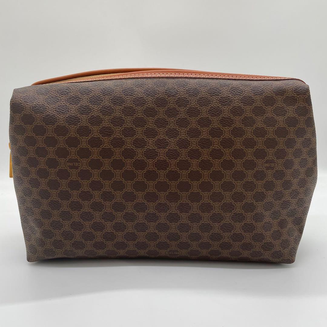 【極美品】セリーヌ　マカダム柄　ポーチ　PVC レザー　ヴィンテージ　ロゴ刻印